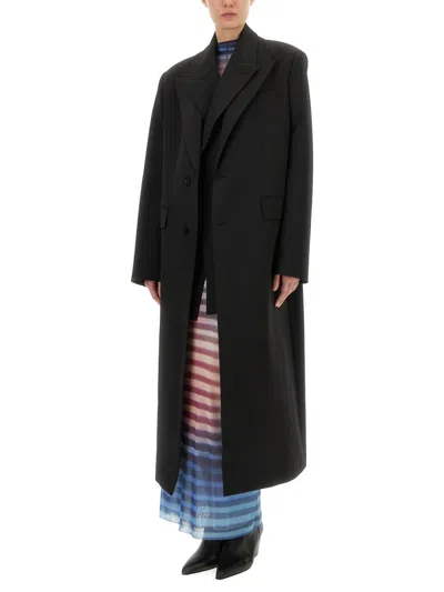 Jean Paul Gaultier Double Layer Coat Unisex In Black