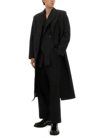Jean Paul Gaultier Double Layer Coat Unisex In Black