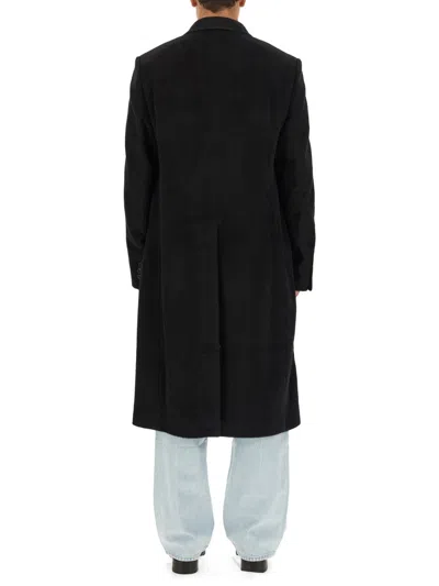 Our Legacy Oversize Double-breasted Coat Notched Lapels In Black