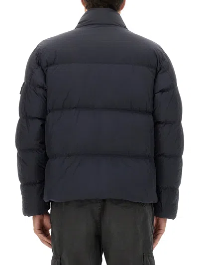 Stone Island Down Jacket In Lightweight Recycled Nylon Reps Jackets Blue In Black