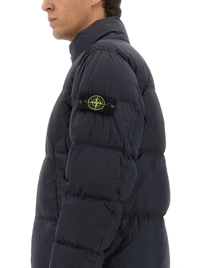 Stone Island Down Jacket In Lightweight Recycled Nylon Reps Jackets Blue In Black