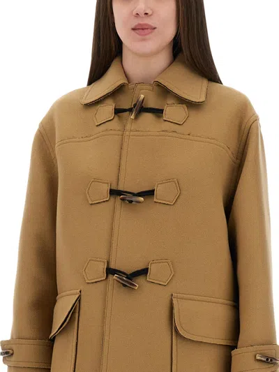 Moschino Classic Duffle Jacket With Toggle Closures In Brown
