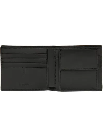 Burberry Textured Calf Grain Leather Wallet In Black