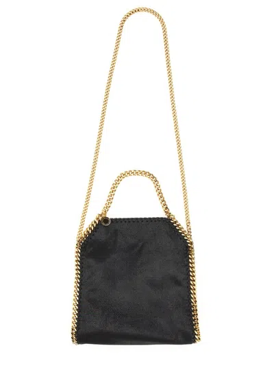 Stella Mccartney Mini Shoulder Bag With Double Chain Handle In Black