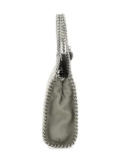 Stella Mccartney Tiny Structured Shoulder Bag With Unique Chain Trim In Gray