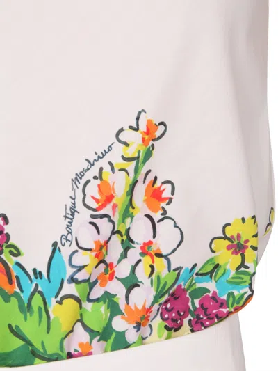 Moschino Flower And Fruit Print Top In White
