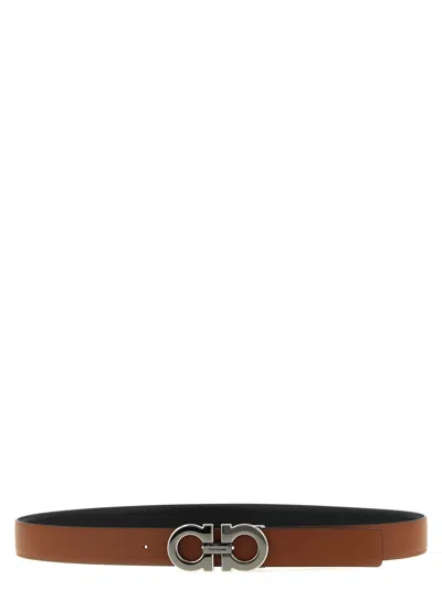 Ferragamo Black Gancini Reversible Belt