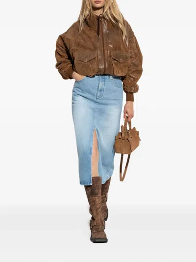 Apc A.p.c. Georgia Midi Denim Skirt Clothing In Blue