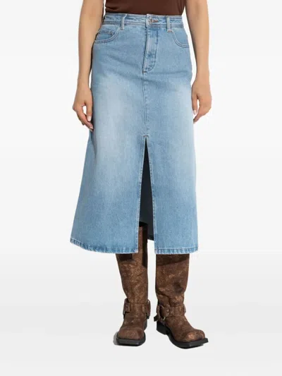 Apc A.p.c. Georgia Midi Denim Skirt Clothing In Blue