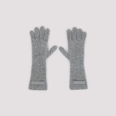 Jacquemus Les Gants Gros Grain Alpaca Blend Gloves In Gray