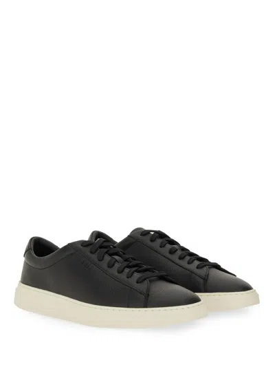 Hugo Boss Low-top Trainers In Grained Faux Leather In Black