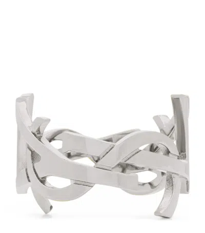 Saint Laurent Twist Cassandre Ring In Silver
