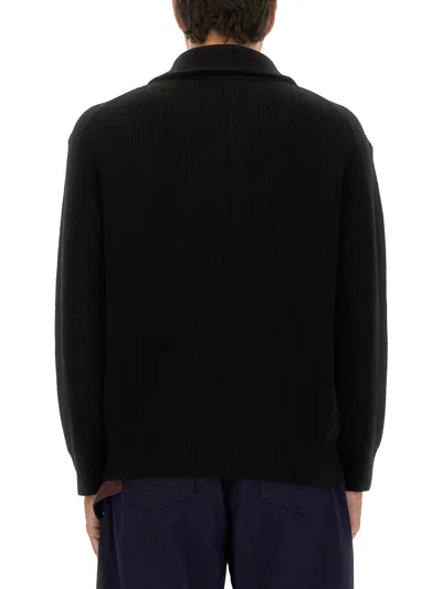 Jw Anderson Half Zipper Shirt In Black