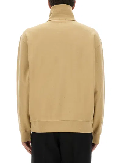 Burberry Half Zipper Sweatshirt In Brown