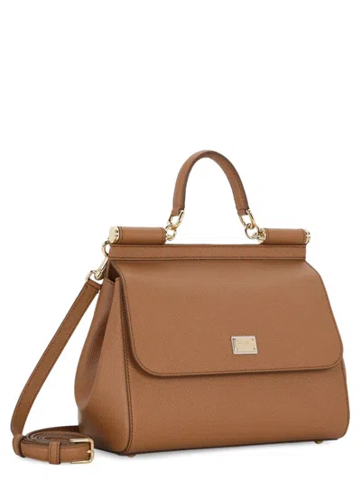 Dolce & Gabbana Large Sicily Top Handle Bag In Dauphine Leather