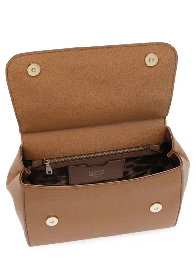 Dolce & Gabbana Large Sicily Top Handle Bag In Dauphine Leather