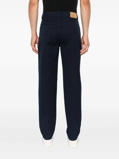 Brunello Cucinelli Men Cotton Trousers In Blue
