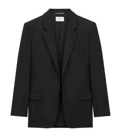 Saint Laurent Wool Single-breasted Jacket In Black