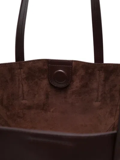 Brunello Cucinelli Bead-embellished Leather-trimmed Suede Tote In Red