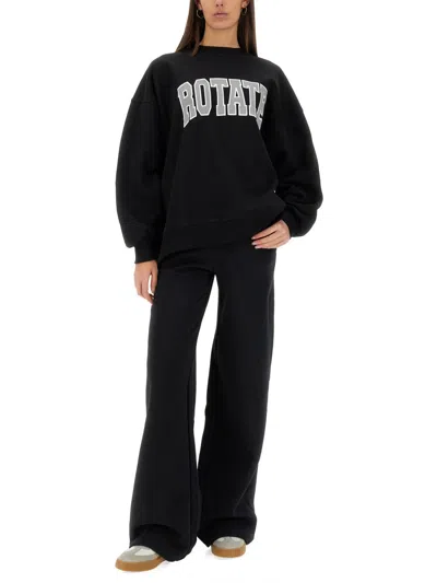 Rotate Birger Christensen Black Heavy Sweatshirt In Black