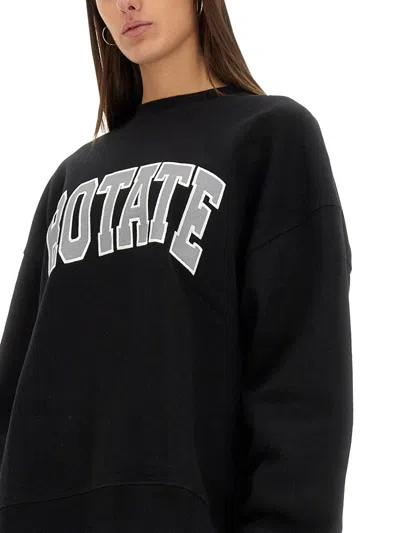 Rotate Birger Christensen Black Heavy Sweatshirt In Black