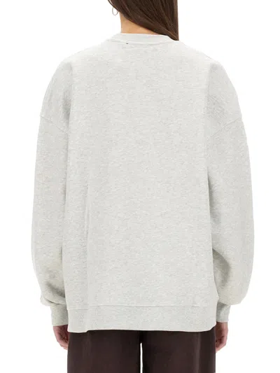 Rotate Birger Christensen Grey Crewneck Sweatshirt With Logo In Gray