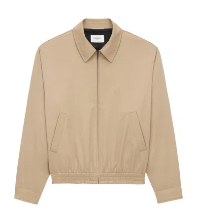 Saint Laurent Short Jacket In Cotton Serge In Neutral