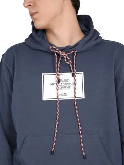 Ih Nom Uh Nit Muted Blue Hoodie With Multicolored Drawstrings In Blue