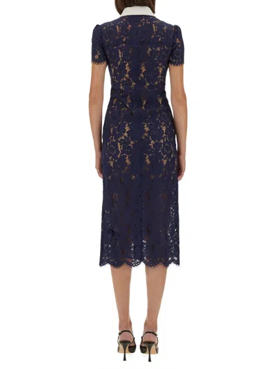 Self-portrait Lace Midi Dress In Blue