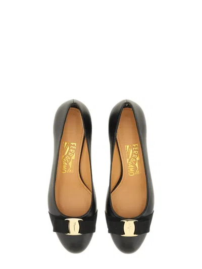 Ferragamo Signature Bow Pumps With Low Block Heel