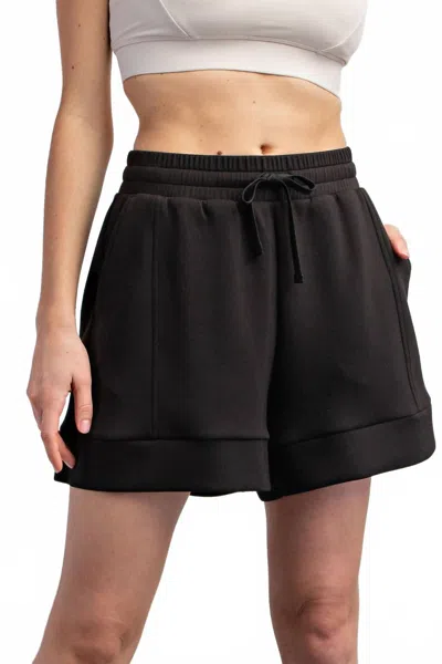 Rae Mode Modal Poly Span Patch Pocket Shorts In Black In Black