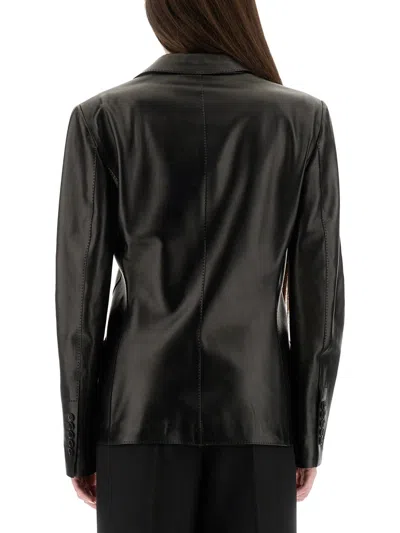 Tom Ford Wool Jacket With Notched Lapels And Front Pockets In Black