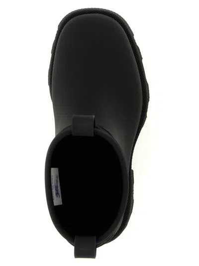 Burberry Marsh Stamp Rubber Ankle Boots In Black