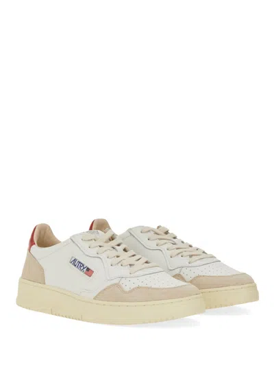 Autry Low-top Leather Sneakers With Contrasting Heel Tab In White