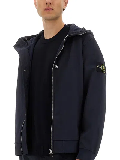 Stone Island Soft Shell Jacket In Blue