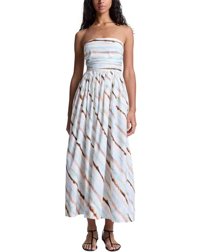 A.l.c . Tara Tie Dye Stripe Strapless Dress In Mint Multi