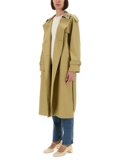 Burberry Long "castleford" Trench Coat In Green