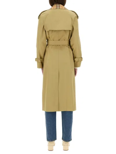 Burberry Long "castleford" Trench Coat In Green