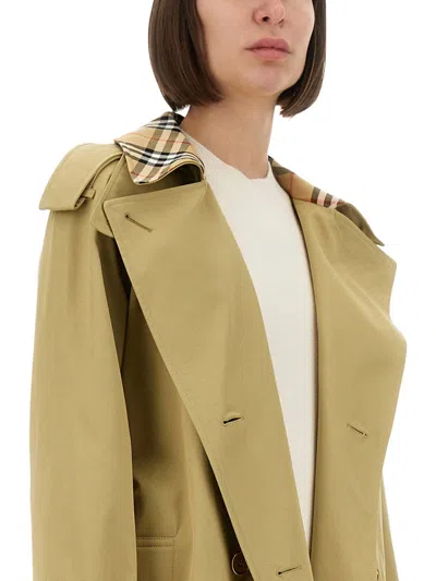 Burberry Long "castleford" Trench Coat In Green