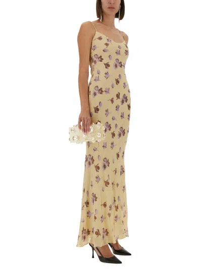 Self-portrait Floral Embellished Viscose Maxi Dress In Nude
