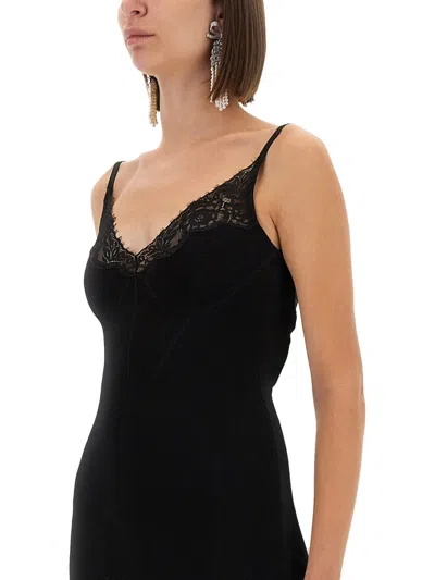 Self-portrait Long Knit Dress In Black