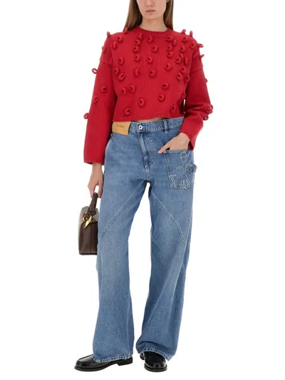Jw Anderson J. W. Anderson Loop Cropped Jersey In Red