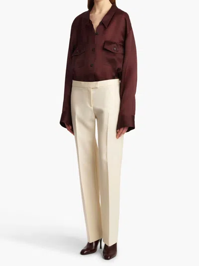 Khaite Matteo Organza Shirt In Burgundy