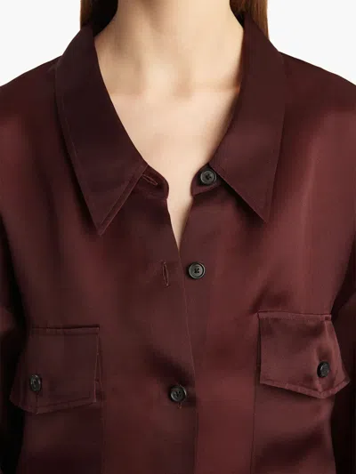 Khaite Matteo Organza Shirt In Burgundy