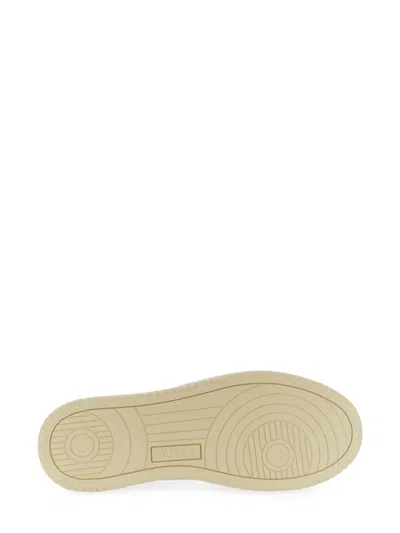 Autry White And Metallic 'low Medalist' Sneakers With Lace-up Fastening In Leather In White