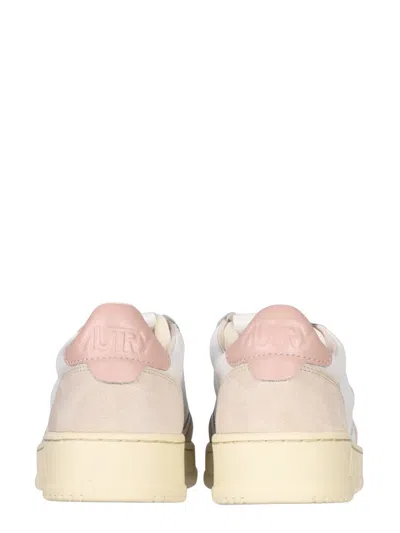 Autry Leather Round Toe Low Top Sneakers In Multi