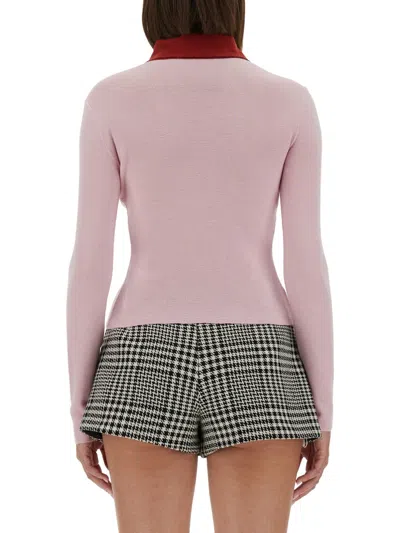 Self-portrait Merino Wool Cardigan In Pink