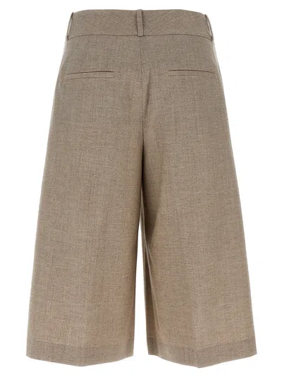 Peserico Micro Houndstooth Long Bermuda Shorts Bermuda And Short Beige In Gray