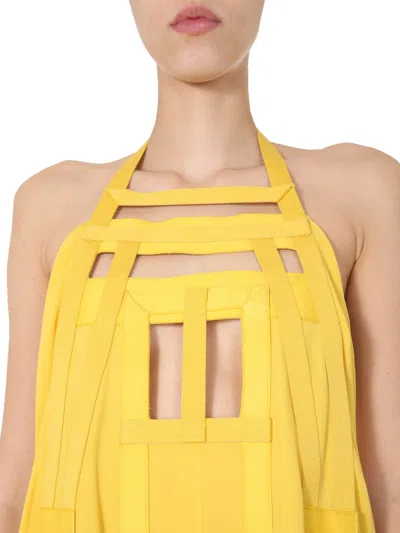 Rick Owens Sleeveless Mini Dress In Yellow