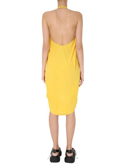 Rick Owens Sleeveless Mini Dress In Yellow